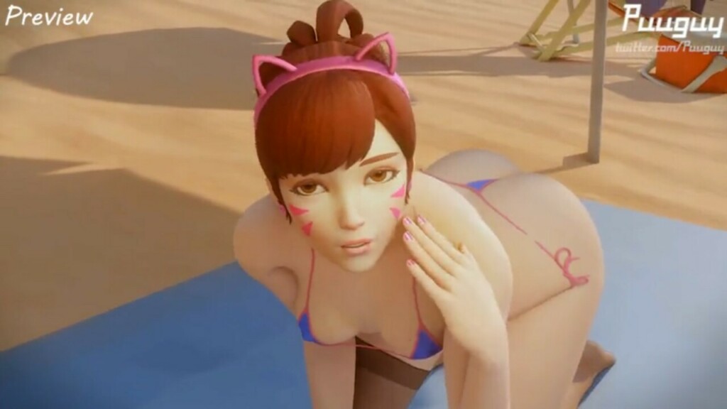 D.va getting a facial at the beach