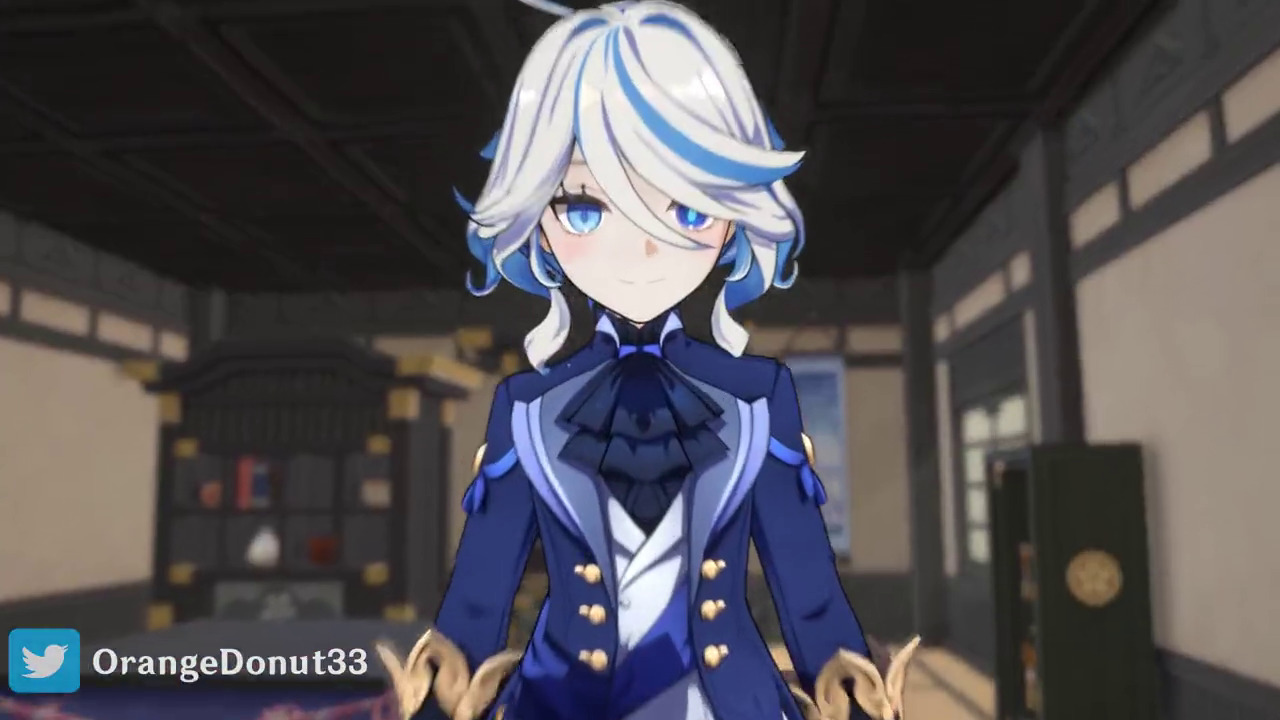 Furina climb on Aether's lap