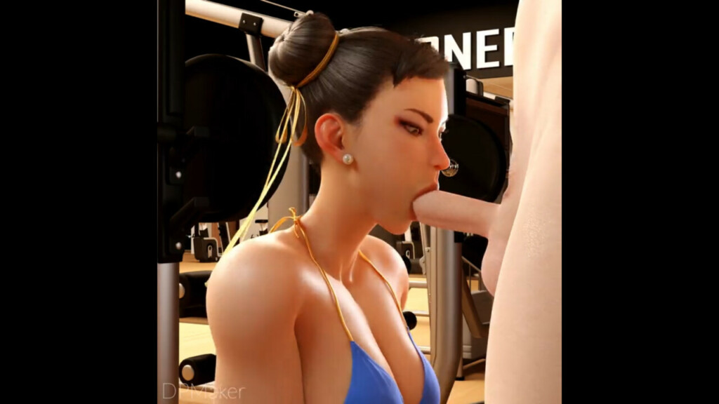 Chun-li sucking in the gym