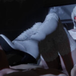 Infected 2B face sitting and feetjob