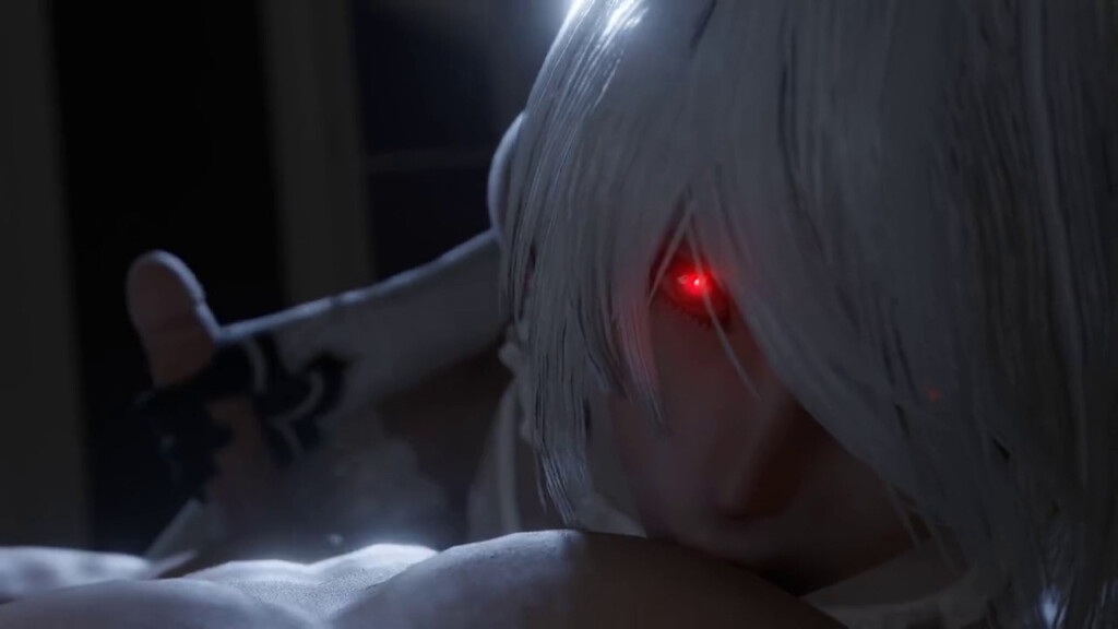 Infected 2B sucking nip and handjob pov
