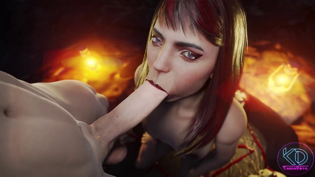Skarlet giving a blowjob