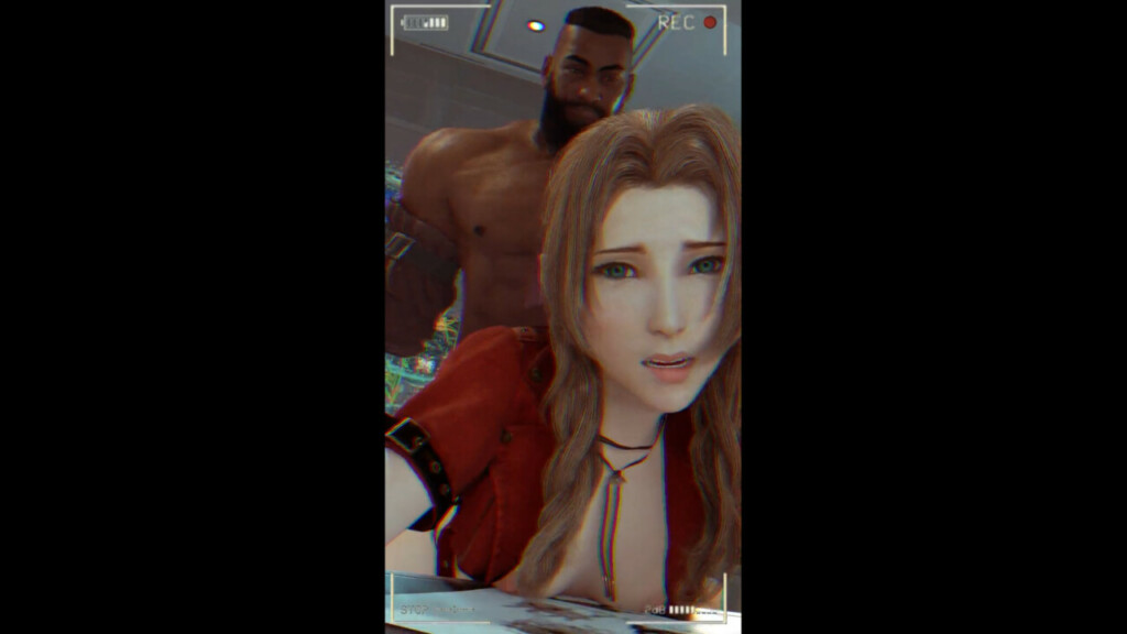 Aerith taken from behind by Barret