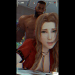 Aerith taken from behind by Barret