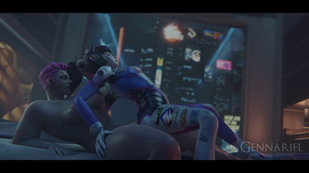 D.va reverse riding Futanari Zarya