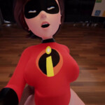 Elastigirl stretching her inside with a big cock