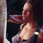 Jill Valentine tied up and face fucked