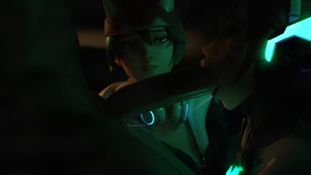 Kiriko and D.va in a dark place