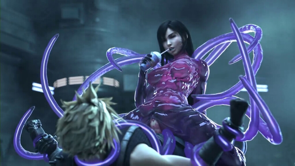 Tentacle slime Tifa Lockhart captured Cloud