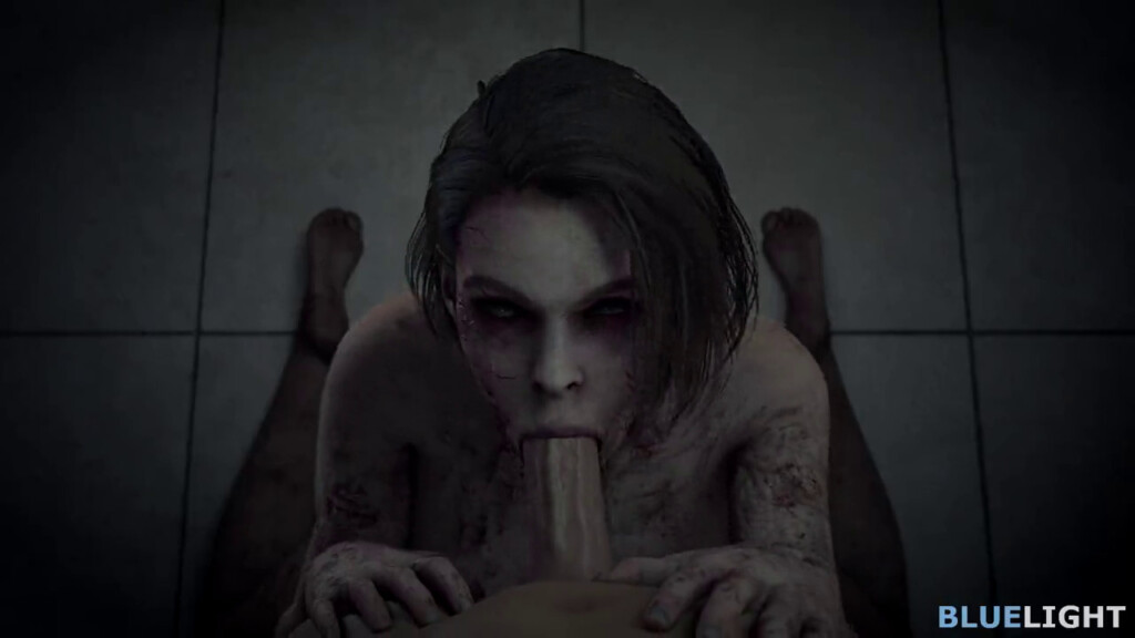 Zombie Jill giving a blowjob