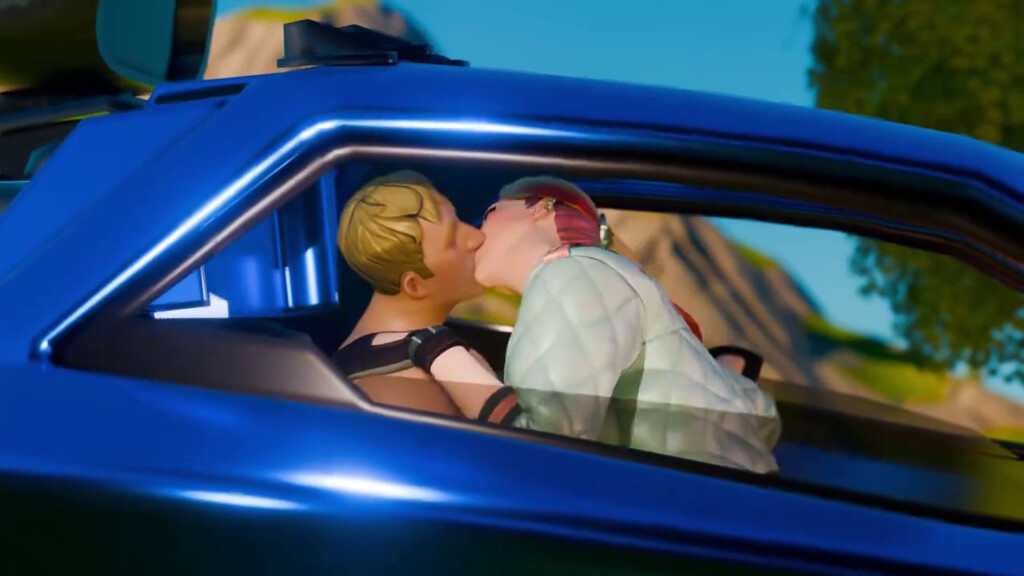 Jackie riding Jonesy in a car