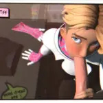 Spider-Gwen giving a fellatio