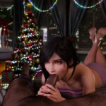 Tifa sucking Barret on Christmas