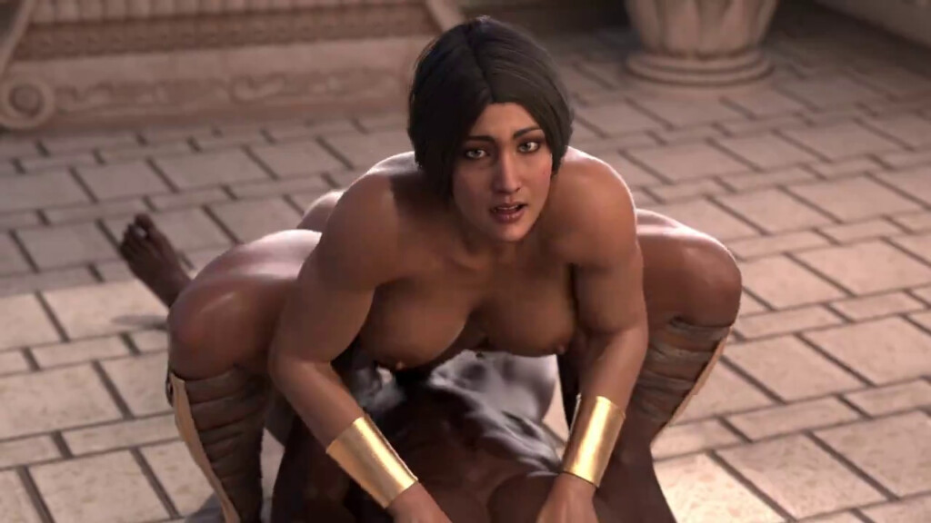 Wonder Woman riding a bbc