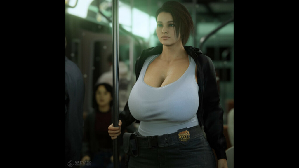Jill Valentine having a bumpy ride home