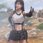 Tifa Lockhart trying to hitch a ride