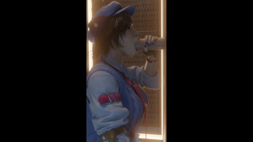 Asuka blowing from a gloryhole