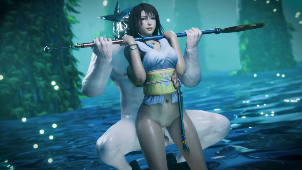 Helding Yuna with her staff