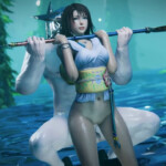 Helding Yuna with her staff