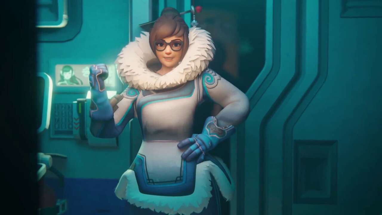 Mei giving a tour in Overwatch headquarter