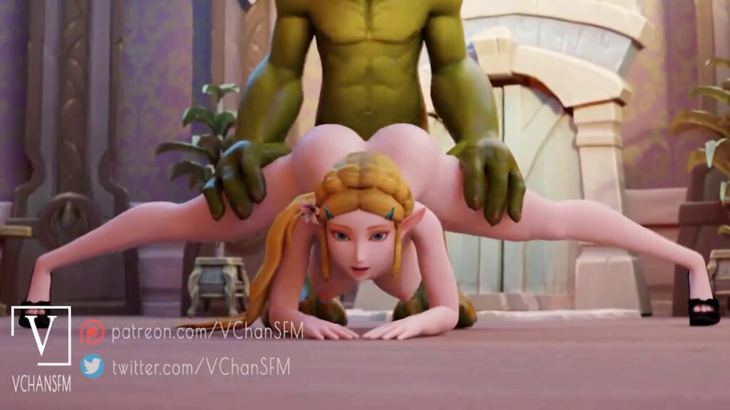 Zelda's legs split open for a bokoblin