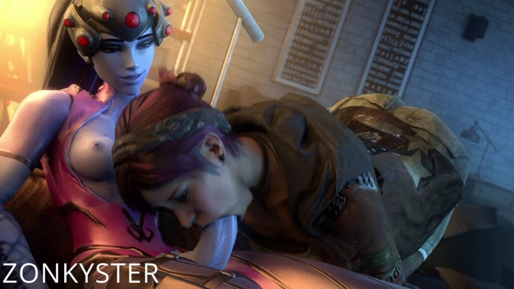 Abigail Walker sucking Futa Widowmaker