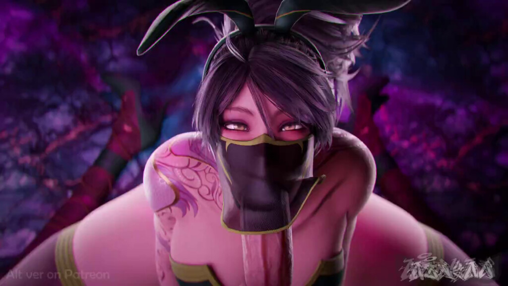 Bunny Akali giving a blowjob pov
