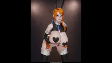 Bunny girl Nami serving tits