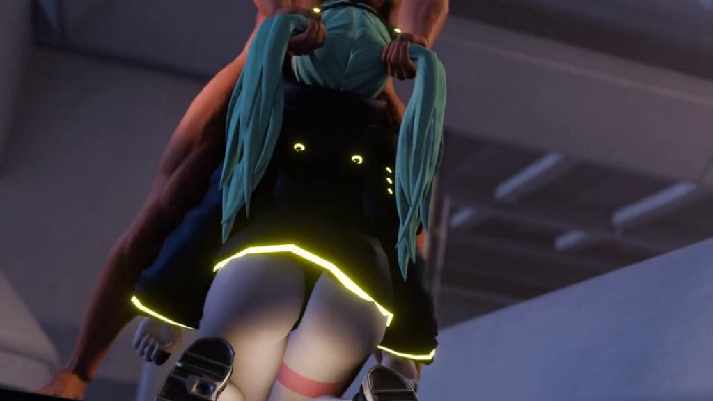 Rebecca's handy twin tails for face fuck