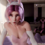 Bunny D.va blowjob and reverse cowgirl