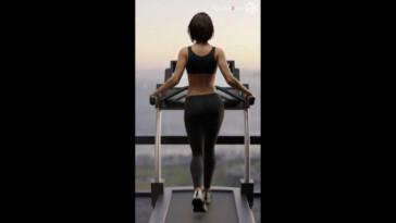 Jill Valentine on the treadmill