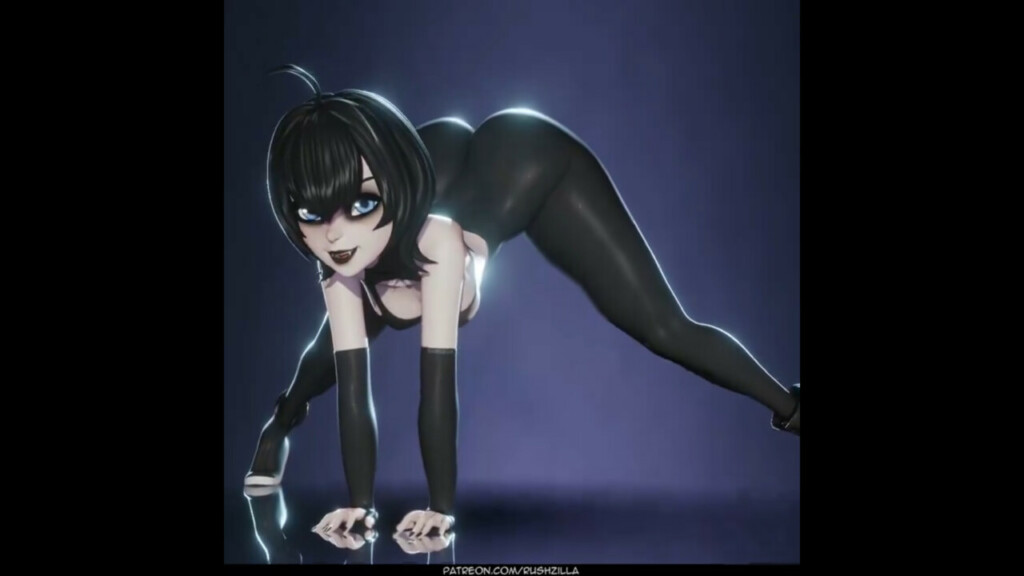 Mavis Dracula bent over
