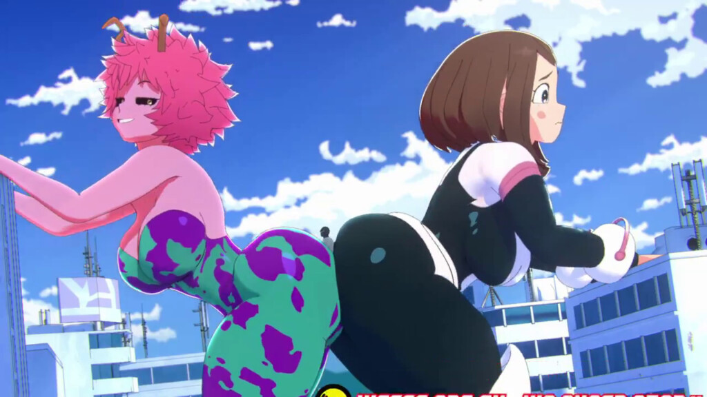 Mina Ashido and Ochaco Uraraka fighting crime