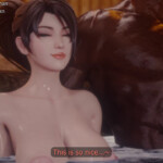 Relaxing with Momiji in hot springs (Blacked)