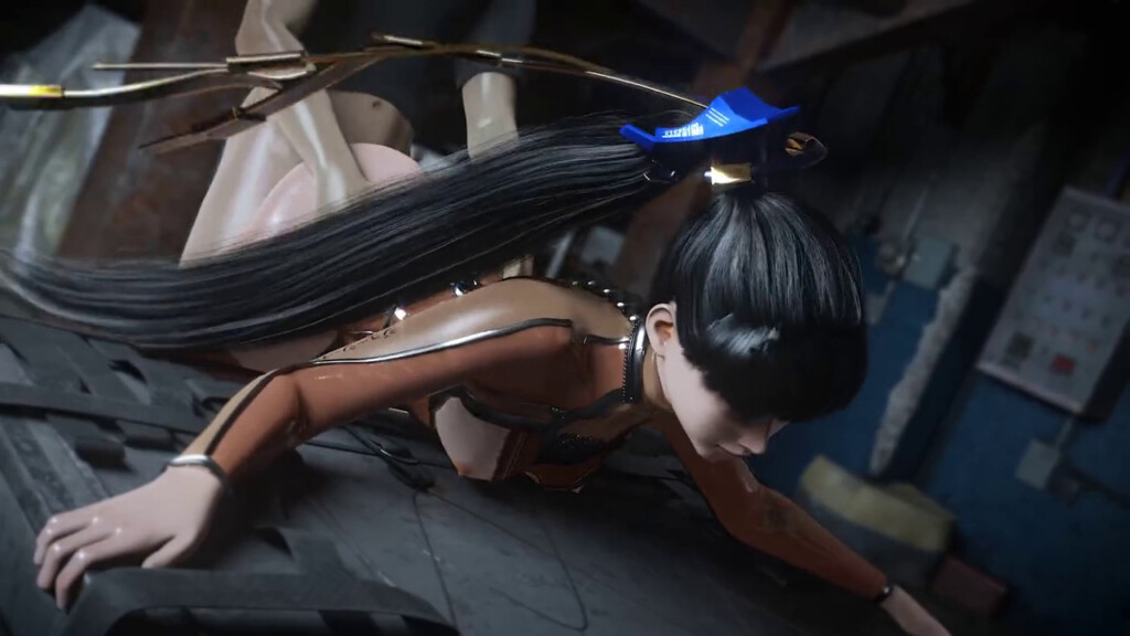 Side view of Eve getting pounded