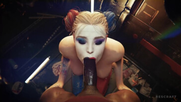 Suicide Squad Harley Quinn blowjob and facial