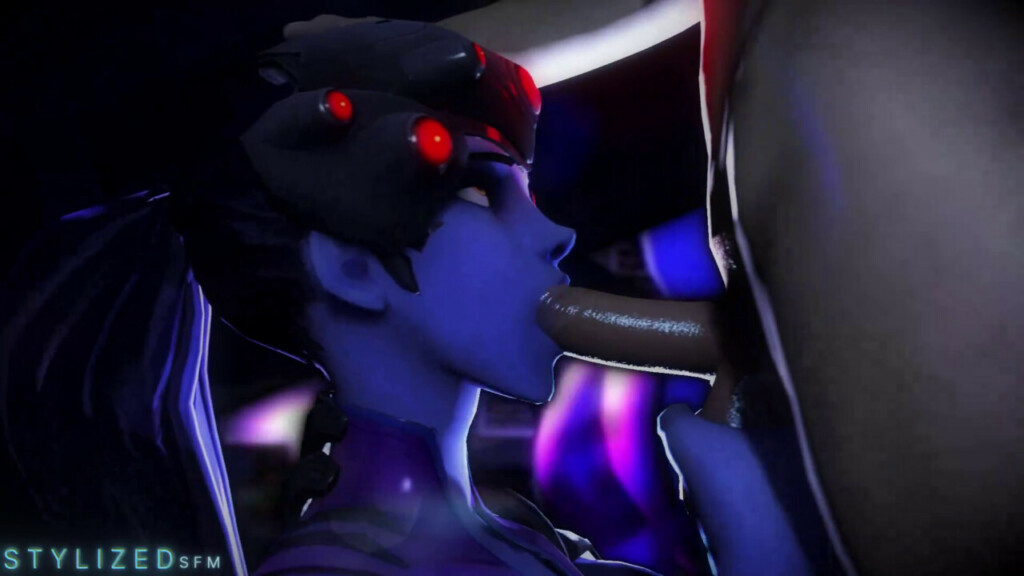 Widowmaker blowjob and balls grabbing