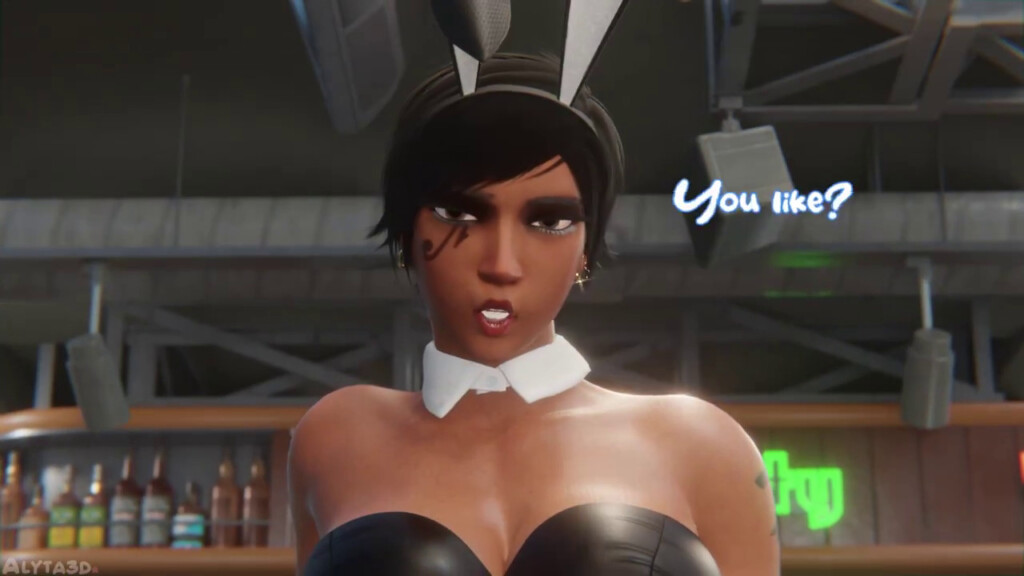 Bunny girl Pharah reverse cowgirl ride
