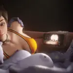 Tracer and Futa Widowmaker enjoying a video