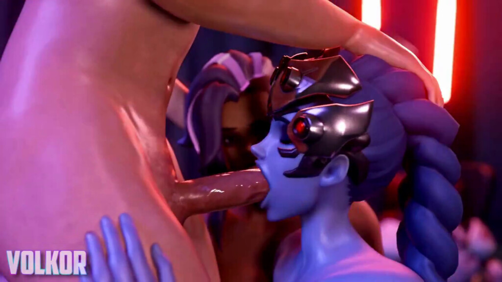 Widowmaker and Sombra face fucked