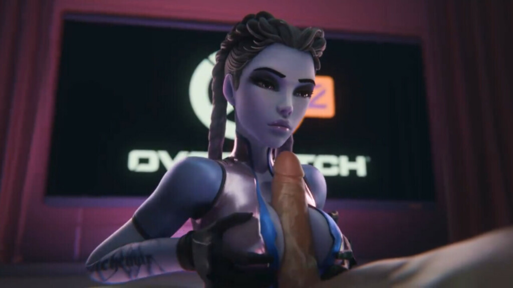 Widowmaker giving a paizuri