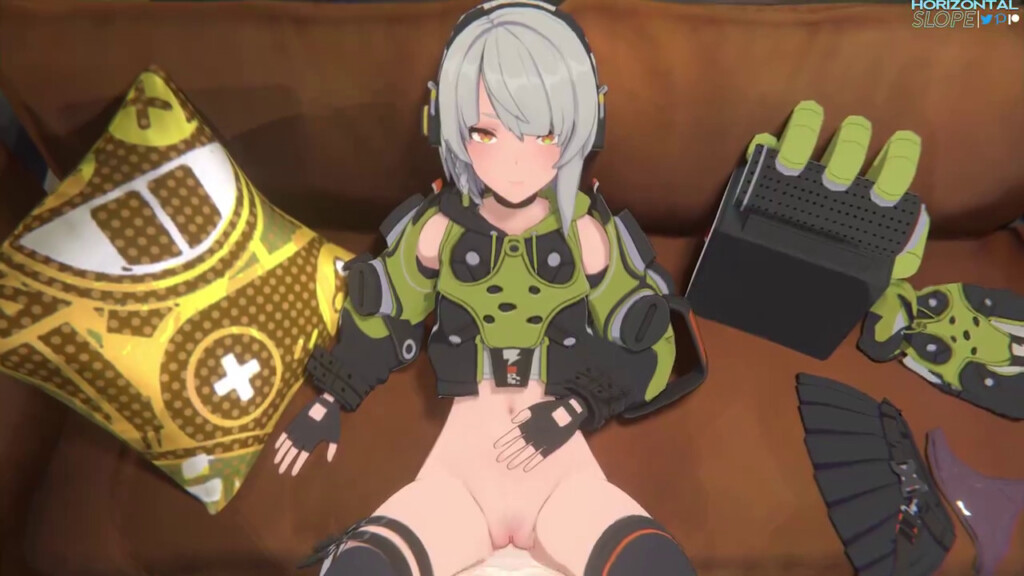 Anby getting creampied on couch