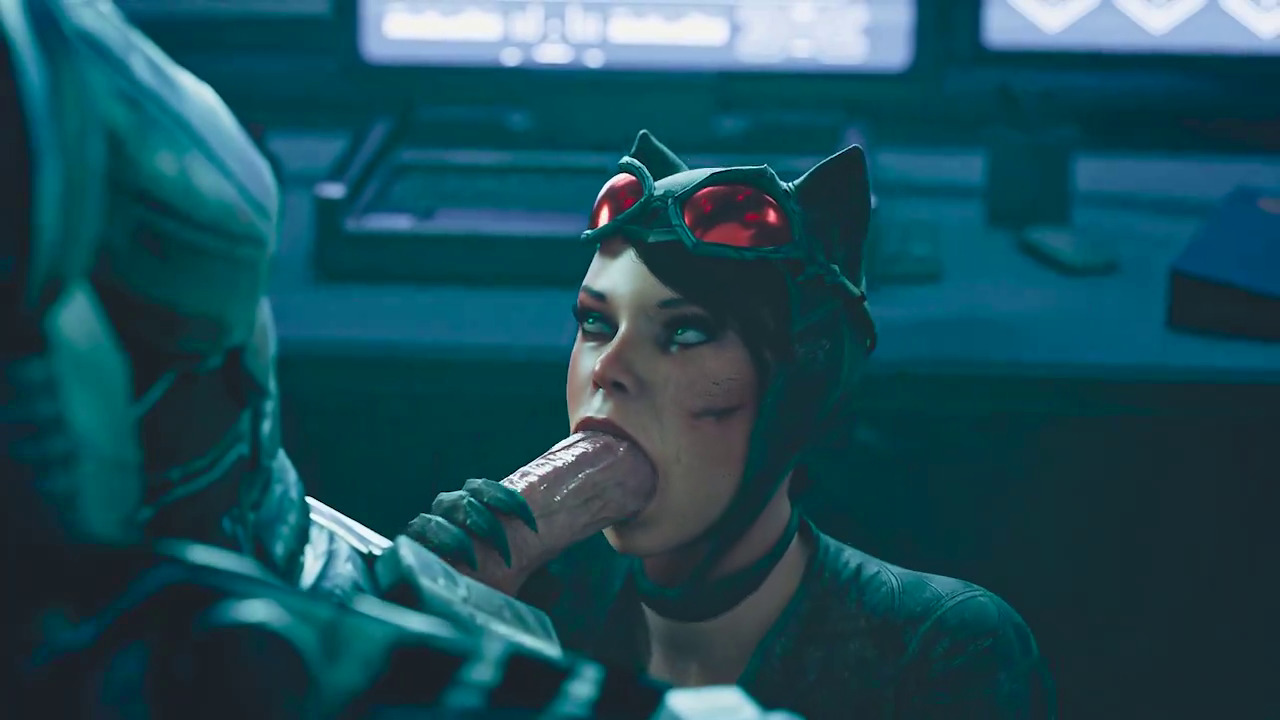 Catwoman giving Batman a blowjob