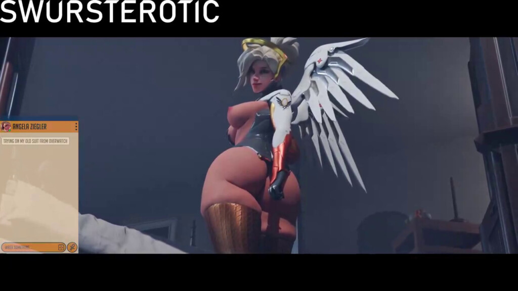 Mercy's old suit is a little tight