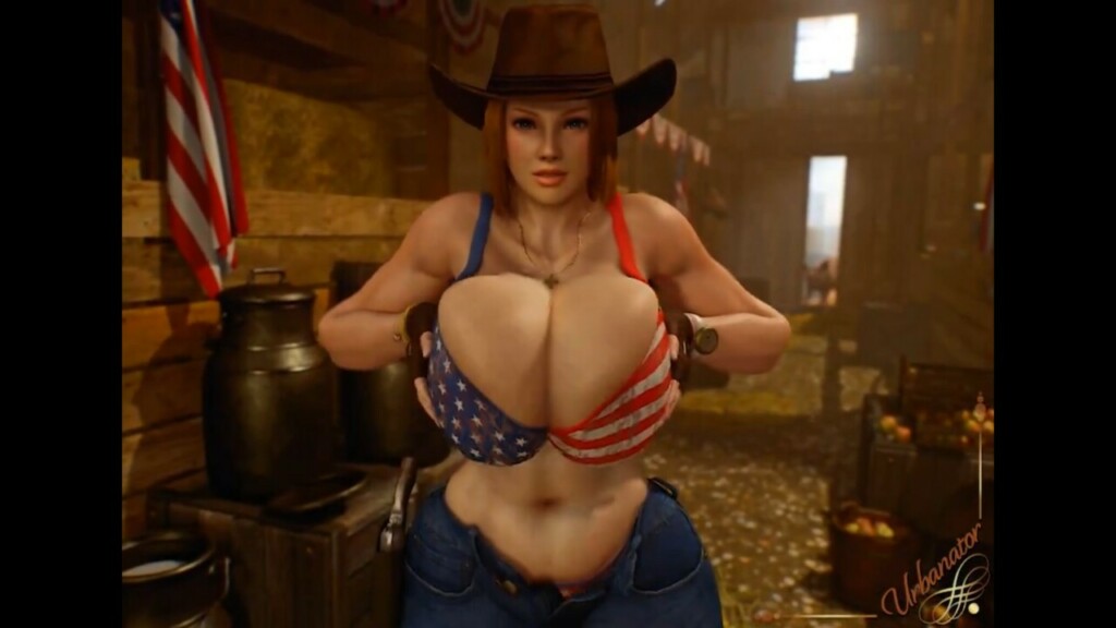 Tina Armstrong milking her huge tits