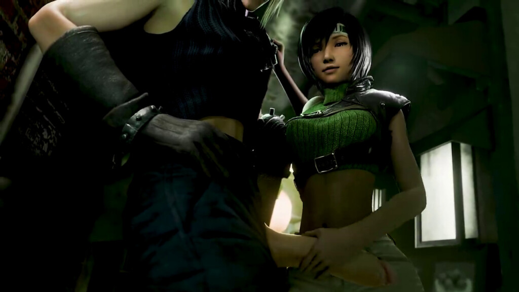 Yuffie getting spicy with Cloud in back alley