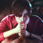 Claire Redfield intense fellatio