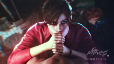 Claire Redfield intense fellatio