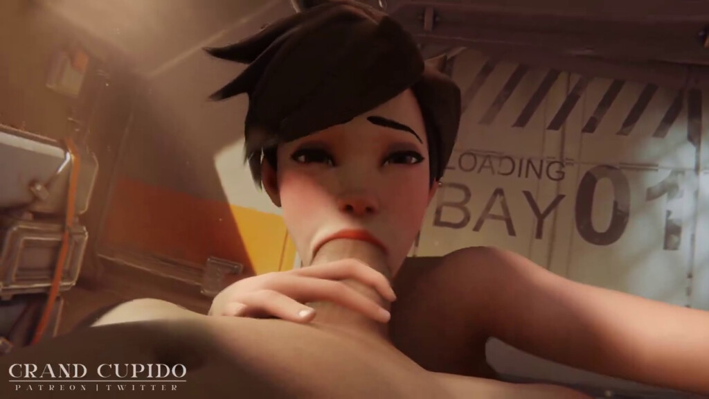 Tracer's puffy cheeks from blowjob