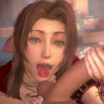 Aerith Gainsborough licking and handjob